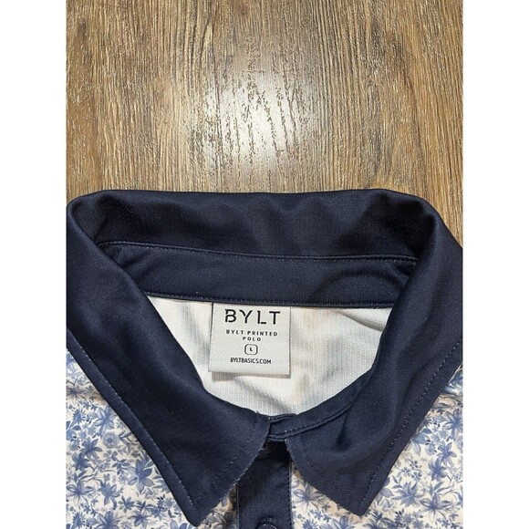 BYLT Shirt Men's L Floral Polo Stretch Golf AOP All Over Print - Picture 4 of 9